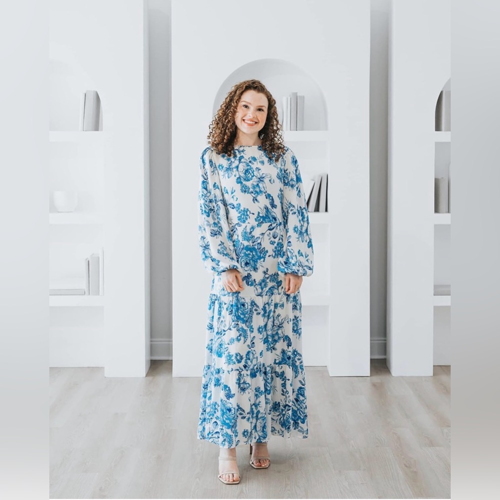 Blue Floral Maxi Dress